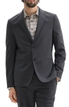 Theory Clinton Travel Motion Wool Blend Blazer In Charcoal Melange