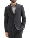 Theory Clinton Travel Motion Wool Blend Blazer In Charcoal Melange