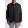 Theory Clyfford Stretch Nylon Snap-up Shirt Jacket In Black
