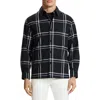 Theory Clyfford Warren Windowpane Shirt Jacket In Black Multi