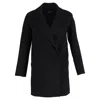 Theory Coat In Black Wool In Black