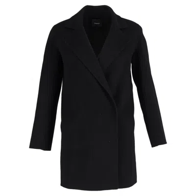 Theory Coat In Black Wool