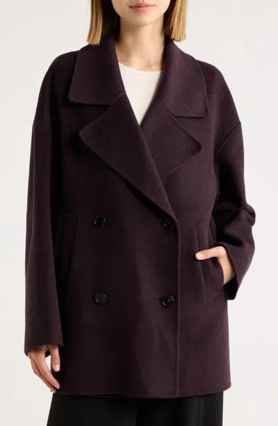 Theory Cocoon Peacoat In Burgundy