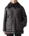 Theory Genuine Shearling Reversible Coat In Brown