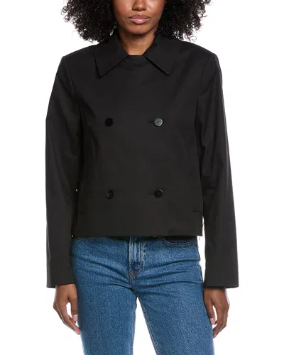 Theory Collar Coat In Black