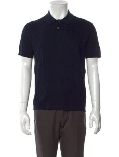 Pre-owned Theory Collar Short Sleeve Polo Shirt W/ Tags In Blue