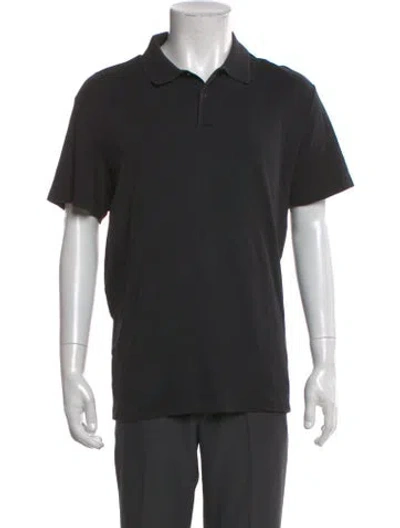 Pre-owned Theory Collar Short Sleeve Polo Sweater In Gray