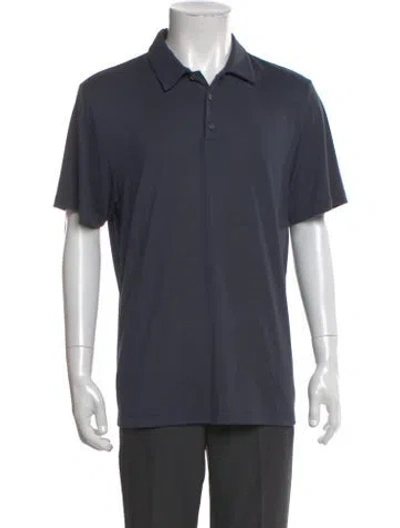 Pre-owned Theory Collar Short Sleeve Polo Sweater In Gray