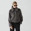 Theory Collared Jacket In Faux Fur In Gray