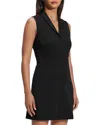 Theory Front Zip Mini Dress In Black