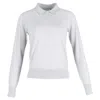 Theory Collared Sweater In Light Grey Wool In White