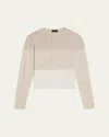 Theory Color Block Cardigan In White