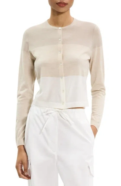 Theory Colorblock Merino Wool Cardigan