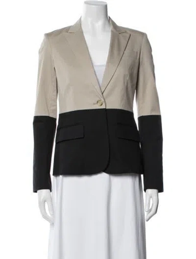 Pre-owned Theory Colorblock Pattern Blazer In Black