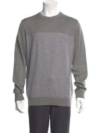 Pre-owned Theory Colorblock Pattern Crew Neck Pullover In Gray