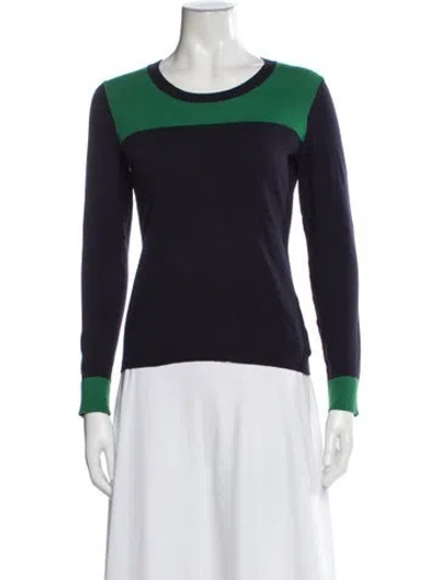 Pre-owned Theory Colorblock Pattern Crew Neck Sweater In Black