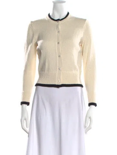 Pre-owned Theory Colorblock Pattern Crew Neck Sweater In Neutral