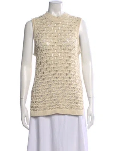 Pre-owned Theory Colorblock Pattern Crew Neck Sweater W/ Tags In Neutral