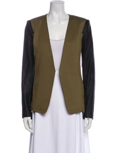 Pre-owned Theory Colorblock Pattern Jacket In Green
