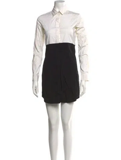 Pre-owned Theory Colorblock Pattern Mini Dress In Black