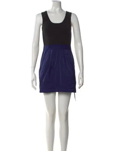Pre-owned Theory Colorblock Pattern Mini Dress In Blue