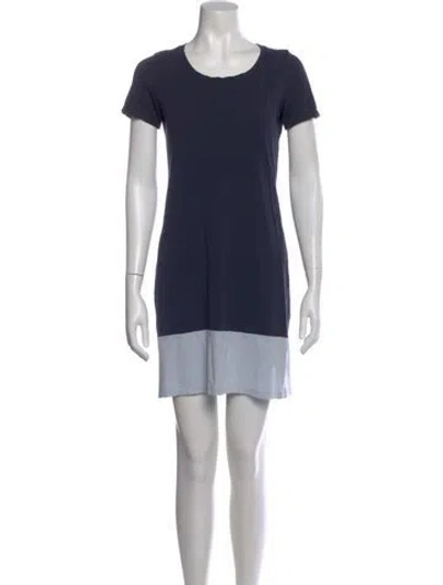 Pre-owned Theory Colorblock Pattern Mini Dress In Blue