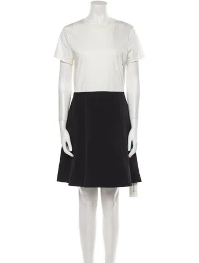 Pre-owned Theory Colorblock Pattern Mini Dress In White