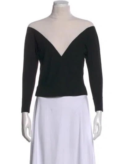 Pre-owned Theory Colorblock Pattern Turtleneck Sweater In Black