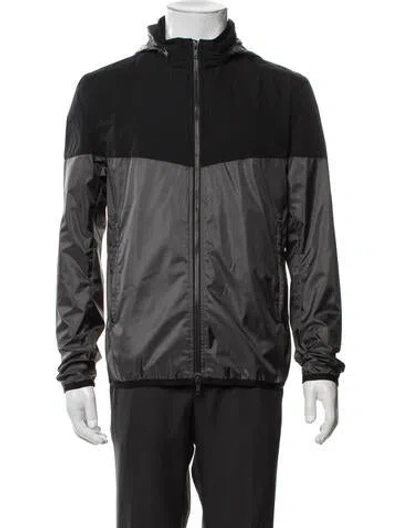 Pre-owned Theory Colorblock Pattern Windbreaker In Grey