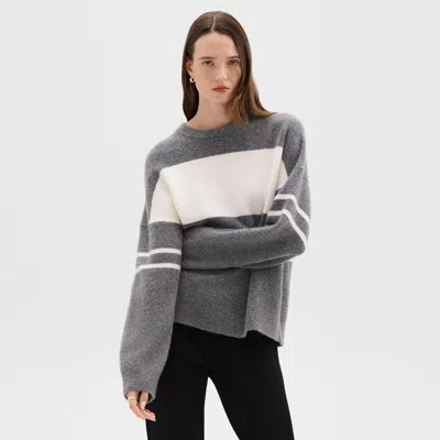 THEORY COLORBLOCK SWEATER IN ASTOR WOOL
