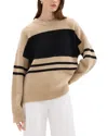 Theory Colorblock Sweater In Astor Wool In Brown