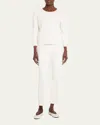 Theory Compact Crepe Cropped Flare Pants In White