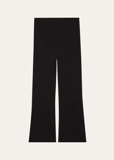 Theory Compact Crepe Cropped Flare Pants In Blk