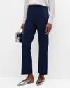 Theory Compact Crepe Flare Pants In Midn