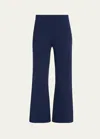 Theory Compact Crepe Cropped Flare Pants In Midn