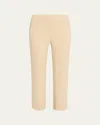 Theory Compact Crepe Cropped Flare Pants In New Sand