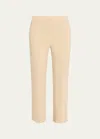 Theory Compact Crepe Cropped Flare Pants In New Sand