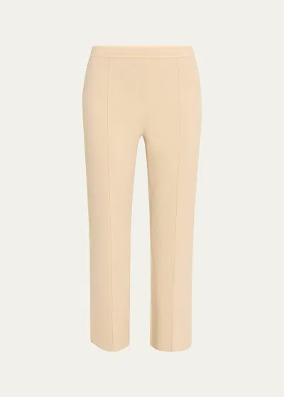 Theory Compact Crepe Cropped Flare Pants In New Sand