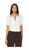 Theory Polo Shirt In Ivory & Cinder