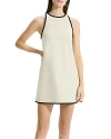 Theory Clean Shift Sleeveless Mini Dress In Sand/black