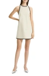 Theory Clean Shift Sleeveless Mini Dress In Sand/ Black
