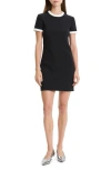 Theory Short Sleeve Ringer Mini Sheath Dress In Black/ivory