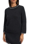 Theory Tweed Sweater In Black