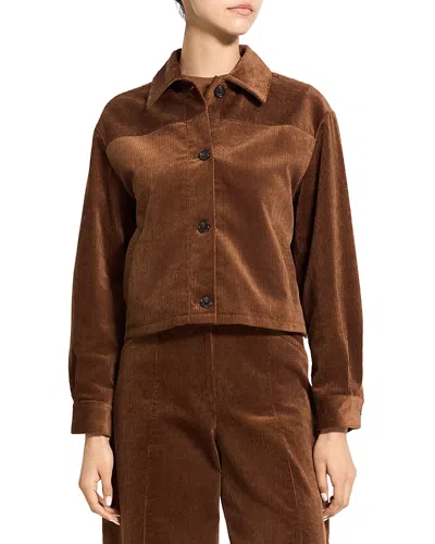 Theory Corduroy Shirt Jacket In Brown
