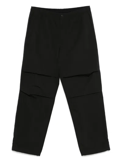 Theory Cotton-blend Loose-fit Trousers In Black