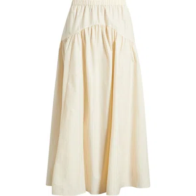 Theory Cotton Blend Midi Skirt In White