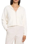 Theory Zip-up Hoodie In Rounded Cotton In Brown