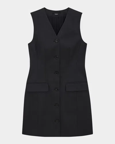 Theory Sleeveless Blazer With Dart Detailing And V-neckline In Black
