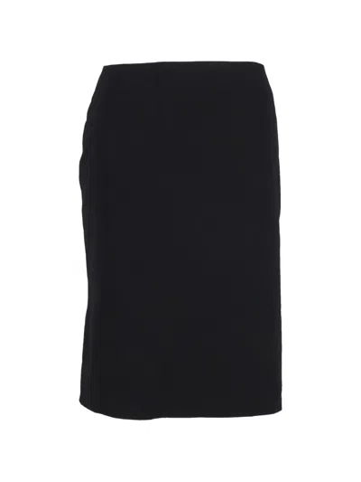 Pre-owned Theory Cotton Pencil Skirt In Black
