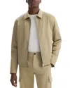 Theory Blouson Zip Jacket In Stretch Cotton Twill In Khaki